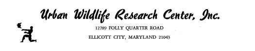 Early letterhead of the Urban Wildlife Research Center